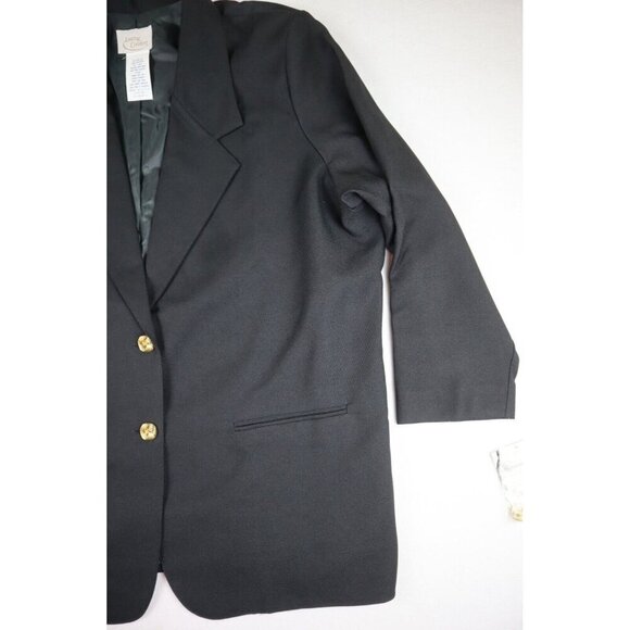 WOMEN'S BLACK 2-BUTTON BLAZER SUIT JACKET - LASTING COMFORT - NOTCH LAPEL - Picture 6 of 7